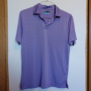 PGA Tour Men's Purple/ White Striped Golf Shirt